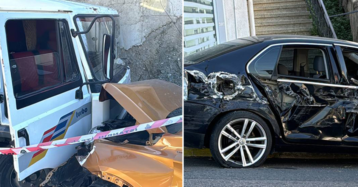 Beykoz’da kamyonet park halindeki araçlara çarptı