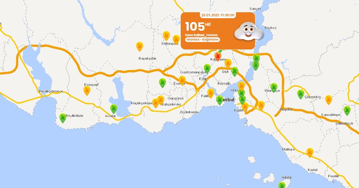 İstanbul’un hava kirliliği haritası! En büyük neden trafik!